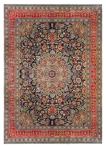 25813-Mashad Hand-Knotted/Handmade Persian Rug/Carpet Traditional Authentic/ Size: 13'5" x 9'6"