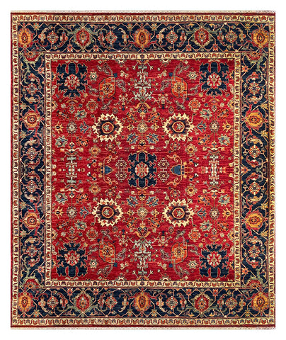25840- Royal Chobi Ziegler Hand-Knotted/Handmade Afghan Rug/Carpet Traditional/Authentic/Size: 9'9" x 8'1"