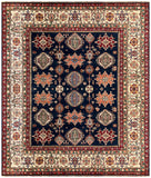25841-Royal Kazak Hand-Knotted/Handmade Afghan Rug/Carpet Tribal/Nomadic Authentic/ Size: 9'7" x 8'2"/292cm x 249cm