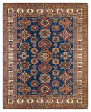 25842-Royal Kazak Hand-Knotted/Handmade Afghan Rug/Carpet Tribal/Nomadic Authentic/ Size: 10'2" x 8'1"/310cm x 246cm