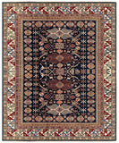 25844-Royal Kazak Hand-Knotted/Handmade Afghan Rug/Carpet Tribal/Nomadic Authentic/ Size: 9'9" x 8'1"/297cm x 246cm
