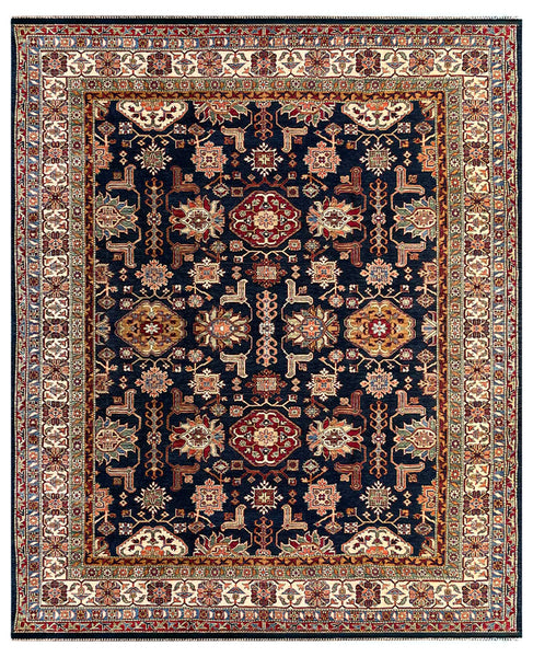 25851-Royal Kazak Hand-Knotted/Handmade Afghan Rug/Carpet Tribal/Nomadic Authentic/ Size: 9'10" x 8'0"/300cm x 244cm