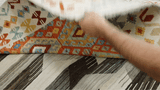 25881- Kelim Hand-Woven/Flat Weaved/Handmade Afghan /Carpet Tribal/Nomadic Authentic/Size: 10'2" x 6'11"
