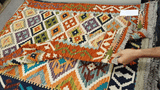 25901- Kelim Hand-Woven/Flat Weaved/Handmade Afghan /Carpet Tribal/Nomadic Authentic/Size: 4'0" x 2'9"