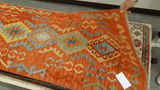 25922- Kelim Hand-Woven/Flat Weaved/Handmade Afghan /Carpet Tribal/Nomadic Authentic/Size: 9'9" x 2'7"