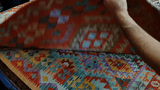 25933- Kelim Hand-Woven/Flat Weaved/Handmade Afghan /Carpet Tribal/Nomadic Authentic/Size: 6'3" x 4'2"