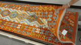 25953- Kelim Hand-Woven/Flat Weaved/Handmade Afghan /Carpet Tribal/Nomadic Authentic/Size: 9'6" x 2'9"