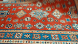 26009-Kazak Hand-Knotted/Handmade Afghan Rug/Carpet Tribal/Nomadic Authentic/ Size: 9'10" x 2'8"/300cm x 81cm
