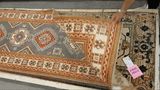 26010-Kazak Hand-Knotted/Handmade Afghan Rug/Carpet Tribal/Nomadic Authentic/ Size: 9'5" x 2'8" / 287cm x 81cm