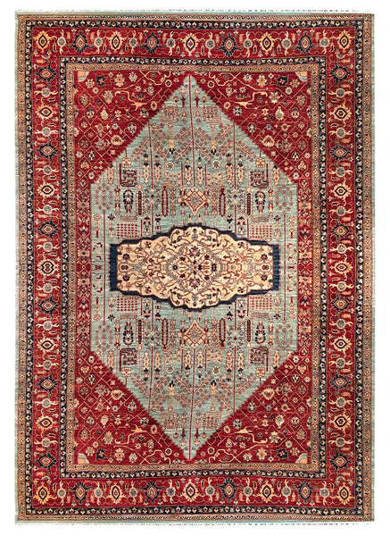 26108-Royal Chobi Ziegler Hand-knotted/Handmade Afghan Rug/Carpet Traditional Authentic/ Size: 14'4" x 10'1"/437cm x 307cm