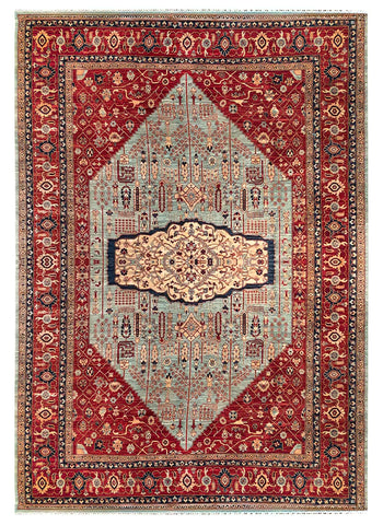 26108-Royal Chobi Ziegler Hand-knotted/Handmade Afghan Rug/Carpet Traditional Authentic/ Size: 14'4" x 10'1"/437cm x 307cm