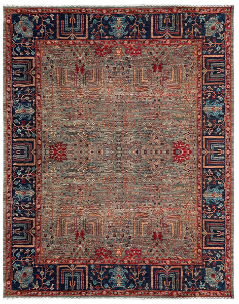 26131-Royal Chobi Ziegler Hand-knotted/Handmade Afghan Rug/Carpet Traditional Authentic/ Size: 10'1" x 7'9"