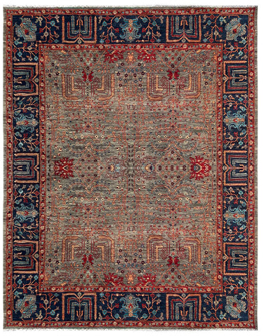 26131-Royal Chobi Ziegler Hand-knotted/Handmade Afghan Rug/Carpet Traditional Authentic/ Size: 10'1" x 7'9"