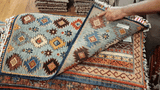 26260-Chobi Ziegler Hand-Knotted/Handmade Afghan Rug/Carpet Modern Authentic/Size: 3'1" x 1'7"