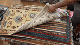 26317-Chobi Ziegler Hand-Knotted/Handmade Afghan Rug/Carpet Modern Authentic/Size: 3'1" x 1'6"