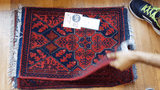 26364- Khal Mohammad Afghan Hand-Knotted Authentic/Traditional/Rug/Size: 1'8" x 1'4"