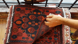 26390- Khal Mohammad Afghan Hand-Knotted Authentic/Traditional/Rug/Size: 1'9" x 1'4"