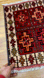 26459 - Khal Mohammad Afghan Hand-Knotted Authentic/Traditional/Rug/Size: 1'9" x 1'4"/53cm x 41cm