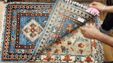 26492-Chobi Ziegler Hand-Knotted/Handmade Afghan Rug/Carpet Modern Authentic/Size: 2'9" x 1'9"