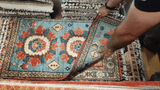 26497-Chobi Ziegler Hand-Knotted/Handmade Afghan Rug/Carpet Modern Authentic/Size: 3'4" x 1'7"