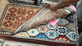 26498-Chobi Ziegler Hand-Knotted/Handmade Afghan Rug/Carpet Modern Authentic/Size: 3'3" x 1'6"