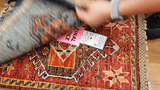 26537-Chobi Ziegler Hand-Knotted/Handmade Afghan Rug/Carpet Modern Authentic/Size: 2'0" x 1'3"