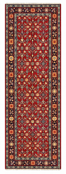27431-Hamadan Hand-Knotted/Handmade Persian Rug/Carpet Tribal/Nomadic Authentic/ Size: 10'3" x 3'2"/312cm x 97cm
