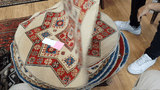 26609 - Kazak Hand-Knotted/Handmade Afghan Tribal/Nomadic Authentic/Size: 3'4" x 3'3"