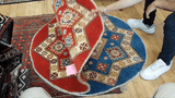 26610 - Kazak Hand-Knotted/Handmade Afghan Tribal/Nomadic Authentic/Size: 3'3" x 3'2"