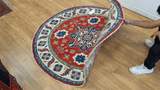 26627 - Kazak Hand-Knotted/Handmade Afghan Tribal/Nomadic Authentic/Size: 5'6" x 5'5"