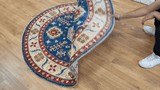 26636 - Kazak Hand-Knotted/Handmade Afghan Tribal/Nomadic Authentic/Size: 5'0" x 4'9"