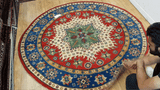 26647 - Kazak Hand-Knotted/Handmade Afghan Tribal/Nomadic Authentic/Size: 6'7" x 6'6"