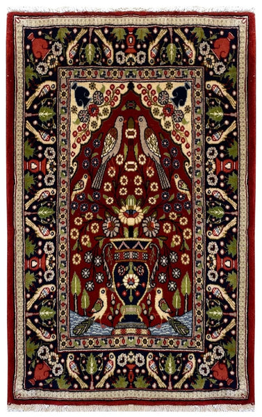 26741-Sarough Hand-Knotted/Handmade Persian Rug/Carpet Traditional Authentic/ Size: 3'1"x 2'3"