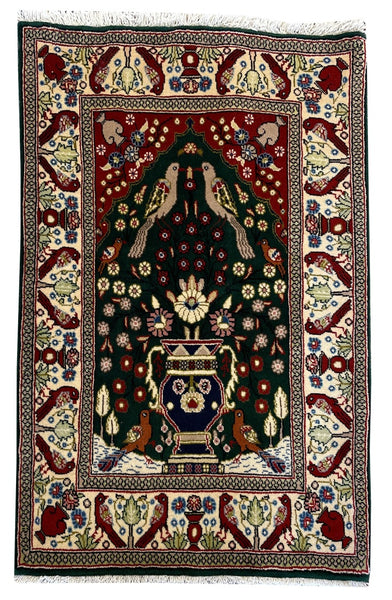 26742-Sarough Hand-Knotted/Handmade Persian Rug/Carpet Traditional Authentic/ Size: 3'2"x 2'3"