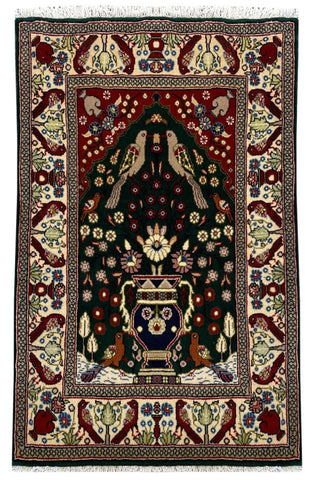 26742-Sarough Hand-Knotted/Handmade Persian Rug/Carpet Traditional Authentic/ Size: 3'2"x 2'3"/97cm x 69cm