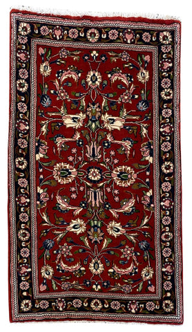 26744-Sarough Hand-Knotted/Handmade Persian Rug/Carpet Traditional Authentic/ Size: 3'5"x 2'2"