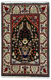 26747-Sarough Hand-Knotted/Handmade Persian Rug/Carpet Traditional Authentic/ Size: 3'3"x 2'4"