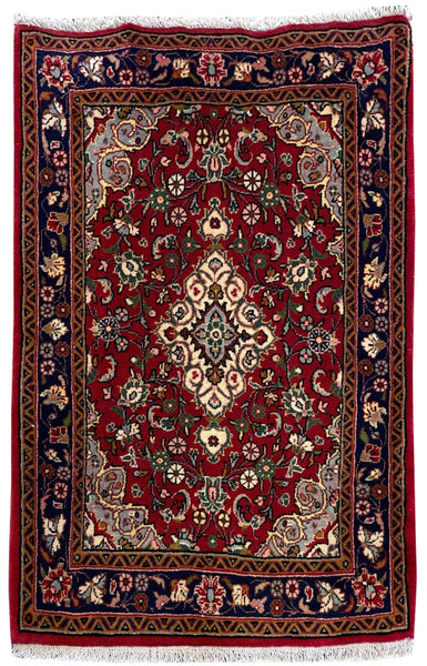 26754-Sarough Hand-Knotted/Handmade Persian Rug/Carpet Traditional Authentic/ Size: 3'7"x 2'7"