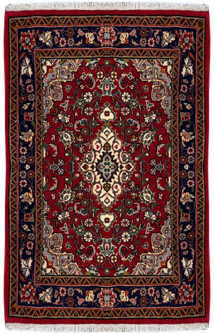 26754-Sarough Hand-Knotted/Handmade Persian Rug/Carpet Traditional Authentic/ Size: 3'7"x 2'7"