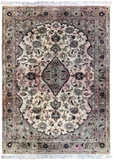 26766-Kashan Hand-Knotted/Handmade Persian Rug/Carpet Traditional/ Authentic/ Size: 4'7" x 3'2" /140cm x 97cm/(DYE RUN AS IS )