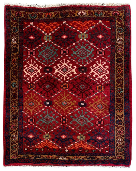26785-Hamadan Hand-Knotted/Handmade Persian Rug/Carpet Tribal/Nomadic Authentic/ Size: 2'8" x 2'5"