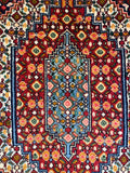 26818-Senneh Hand-Knotted/Handmade Persian Rug/Carpet Tribal/Nomadic Authentic/Size: 3'0" x 2'1"