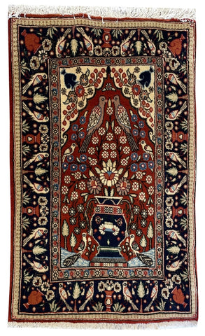 26819-Sarough Hand-Knotted/Handmade Persian Rug/Carpet Traditional Authentic/ Size: 3'1"x 2'0"