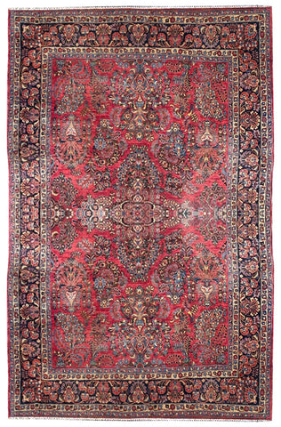 26830-Antique Sarough( 1925-1930) Hand-Knotted/Handmade Persian Rug/Carpet Traditional/Authentic/ Size: 11'6" x 8'8"