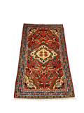 27185-Hamadan Hand-Knotted/Handmade Persian Rug/Carpet Tribal/Nomadic Authentic/ Size: 3'11" x 2'5"/120cm x 74cm