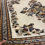27186-Kashan Hand-Knotted/Handmade Persian Rug/Carpet Traditional/Authentic/Size: 3'6" x 2'10" /108cm x 87cm
