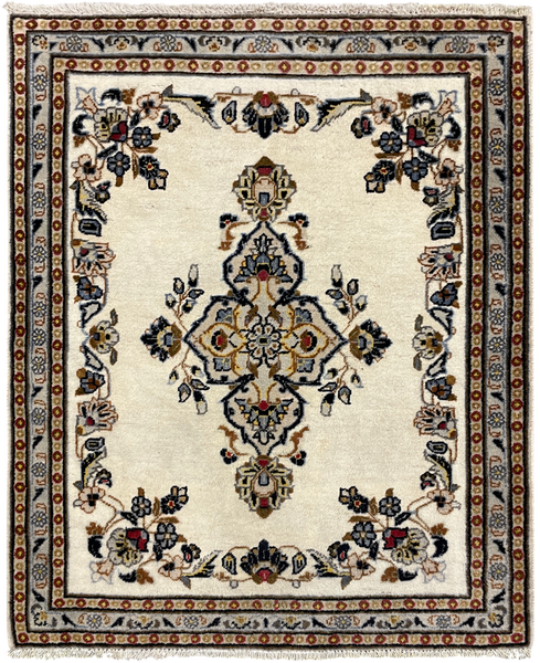 27186-Kashan Hand-Knotted/Handmade Persian Rug/Carpet Traditional/Authentic/Size: 3'6" x 2'10" /108cm x 87cm