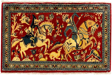 27187-Kashan Hand-Knotted/Handmade Persian Rug/Carpet Traditional/Authentic/Size: 3'3" x 2'2" /100cm x 66cm