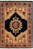 27189-Moud Handmade /Hand-Knotted Persian Rug/Traditional/Carpet Authentic/ Size: 3'7" x 2'5" /109cm x 73cm