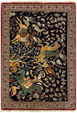 27190-Ghom Hand-knotted/Handmade Persian Rug/Carpet Traditional Authentic/ Size: 3'1" x 2'1"/94cm x 64cm